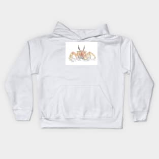 Red ghost crab illustration Kids Hoodie